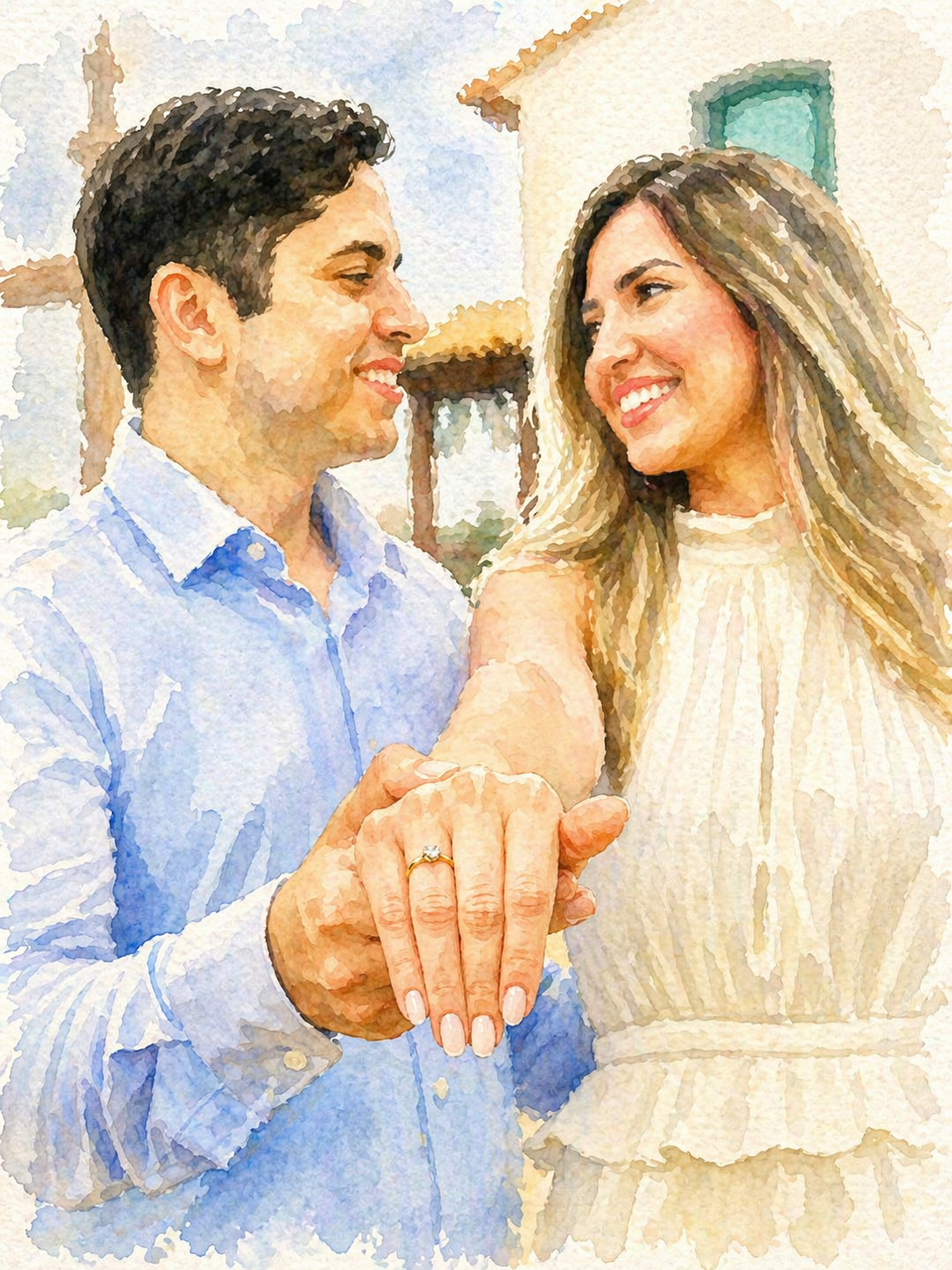 Rafaela e Paulo com alianças